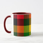 Afrikanisches Rasta-Reggae-Farben Karomuster Desig Tasse (Links)