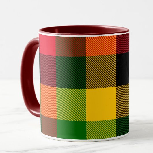 Afrikanisches Rasta-Reggae-Farben Karomuster Desig Tasse