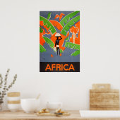 Afrikanisches Reiseplakat Afrika Dschungel Kunst D Poster (Küche)