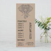 Afrikanisches Restaurantabendessenmenü Menükarte (Stehend Vorderseite)