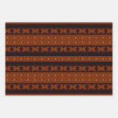 Afrikanisches Retro Braun Geometrisch Geschenkpapier Set (Vorderseite)