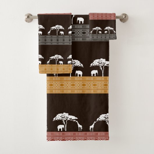 Afrikanisches Safari-Badetuch-Set Badhandtuch Set (Insitu)