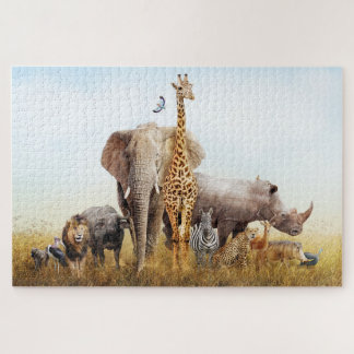 Afrikanisches Safari-Tierphantasie-Land-Puzzle Puzzle