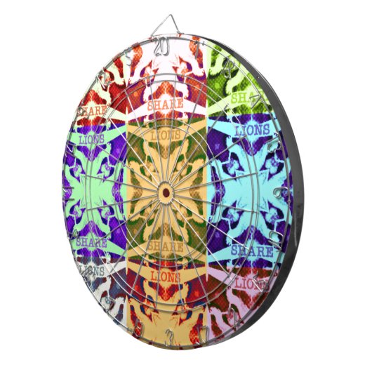 Afrikanisches Schachbrettmuster - Kunstkultur Dartscheibe (Vorderseite rechts)