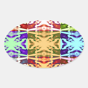 Afrikanisches Schachbrettmuster - Kunstkultur Ovaler Aufkleber