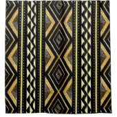 Afrikanisches Schmucktuch Geometric Duschvorhang (Vorderseite)