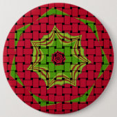 Afrikanisches Schönes gewebtes rotes Design Button (Vorderseite)
