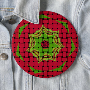 Afrikanisches Schönes gewebtes rotes Design Button