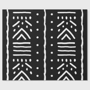 Afrikanisches schwarzes Mudcloth-Geschenkpapier - Geschenkpapier