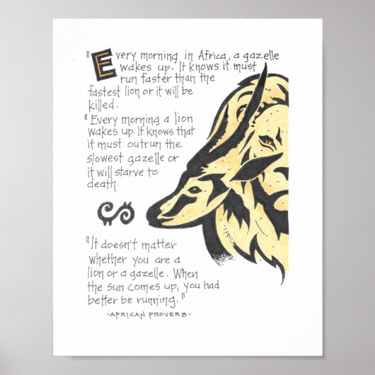 Afrikanisches Sprichwort Poster (Vorne)