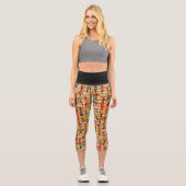 Afrikanisches Stammes-Frauenmuster Capri Leggings (Vorderseite)
