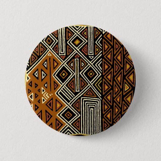 Afrikanisches Stammes-Kuba-Design Button (Vorderseite)