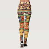 Afrikanisches Stammes- Muster Leggings (Rückseite)