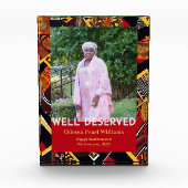 Afrikanisches Stammes-Patchwork-Geschenk zur Rente Fotoblock (Vorderseite)