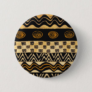 Afrikanisches Stammes-Schamanen-Design Button