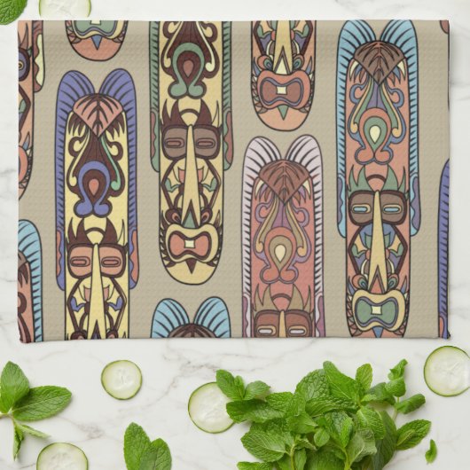 afrikanisches Stammesdesign Geschirrtuch (Gefaltet)