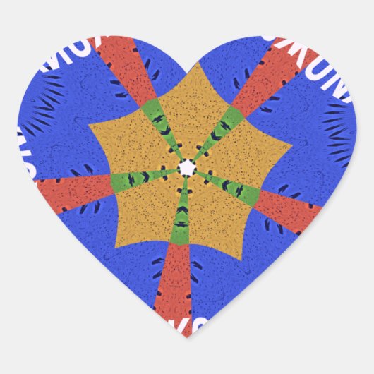 Afrikanisches Stammesdesign: Hakuna Matata Herz-Aufkleber (Vorderseite)