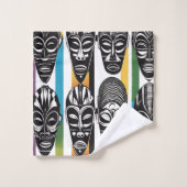 Afrikanisches Stammesgefühl Masken Handtuch Set (Waschlappen)