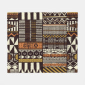 Afrikanisches Stammesgewebe, abstrakt Vintag. Fleecedecke (Vorderseite (Horizontal))