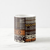 Afrikanisches Stammesgewebe, abstrakt Vintag. Kaffeetasse (Mittel)