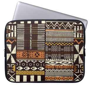 Afrikanisches Stammesgewebe, abstrakt Vintag. Laptopschutzhülle