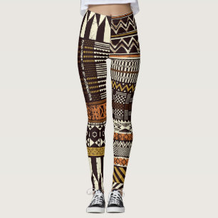Afrikanisches Stammesgewebe, abstrakt Vintag. Leggings