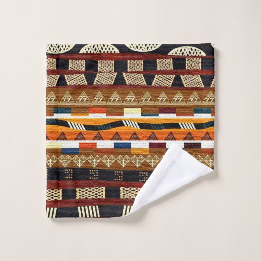 Afrikanisches Stammesmuster Badhandtuch Set (Waschlappen)