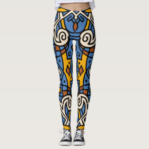 Afrikanisches Stammesmuster Farbenfrohe Muster Bla Leggings
