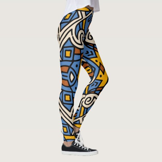 Afrikanisches Stammesmuster Farbenfrohe Muster Bla Leggings (Rechts)