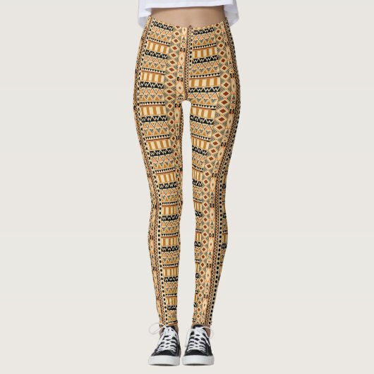 Afrikanisches Stammesmuster Leggings (Vorderseite)