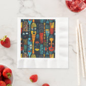 Afrikanisches Stammesmuster mit Götzen. Serviette (Beispiel)
