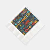 Afrikanisches Stammesmuster mit Götzen. Serviette (Ecke)