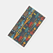Afrikanisches Stammesmuster mit Götzen. Serviette (Ecke)