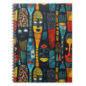 Afrikanisches Stammesmuster mit Idole. Notizblock (Vorderseite)