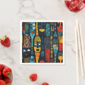 Afrikanisches Stammesmuster mit Idole. Serviette (Beispiel)