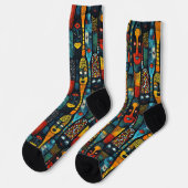 Afrikanisches Stammesmuster mit Idole. Socken (Linkes Detail)