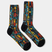 Afrikanisches Stammesmuster mit Idole. Socken (Rechts)