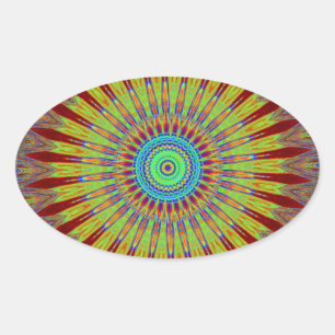 Afrikanisches Stammesmuster mit iranischem Teppich Ovaler Aufkleber