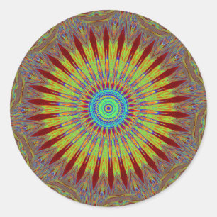 Afrikanisches Stammesmuster mit iranischem Teppich Runder Aufkleber