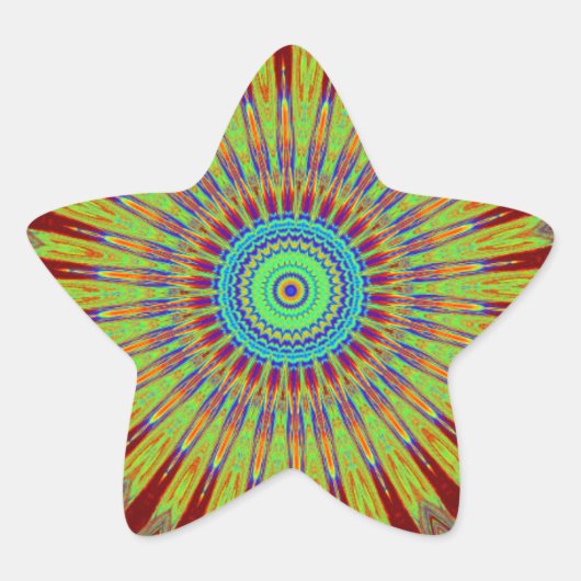 Afrikanisches Stammesmuster mit iranischem Teppich Stern-Aufkleber (Vorderseite)