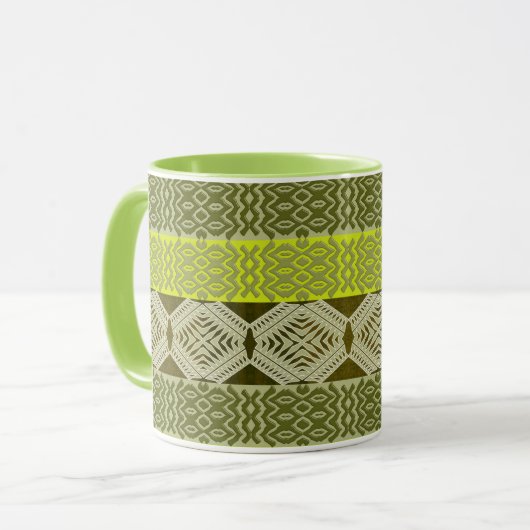 afrikanisches Stammesmuster.monogramm. Tasse (Vorderseite Links)