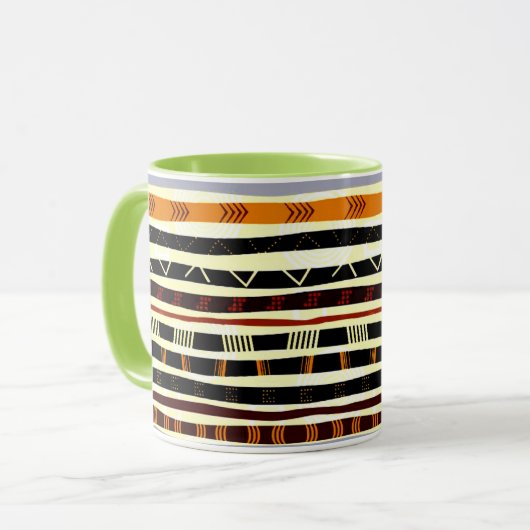 Afrikanisches Stammesmuster Tasse (Vorderseite Links)