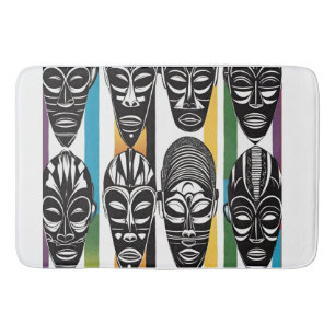 Afrikanisches Stammesschauspiel Masken Bathmat Badematte