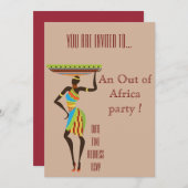 Afrikanisches themed aus Afrika-Party heraus Einladung (Vorne/Hinten)