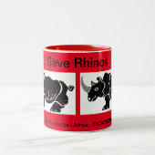 Afrikanisches Tier - Gerettet RHINOS - Wildtiere - Zweifarbige Tasse (Mittel)