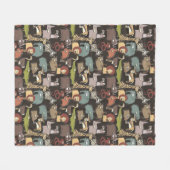 Afrikanisches Tier-Muster Fleecedecke (Vorderseite (Horizontal))