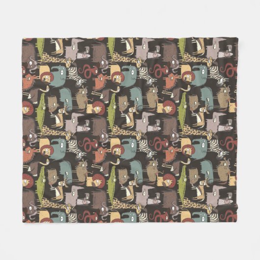 Afrikanisches Tier-Muster Fleecedecke (Vorderseite (Horizontal))