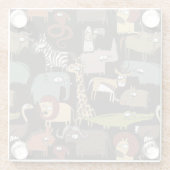 Afrikanisches Tier-Muster Glasuntersetzer (Rückseite)