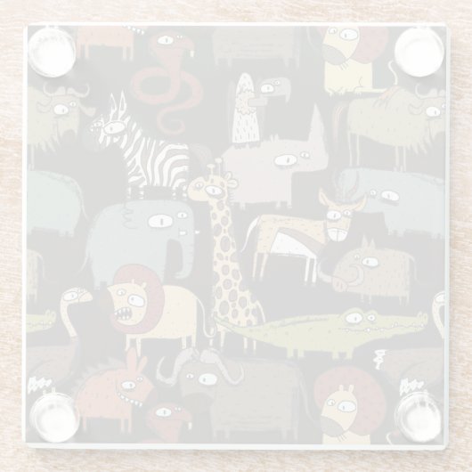 Afrikanisches Tier-Muster Glasuntersetzer (Rückseite)
