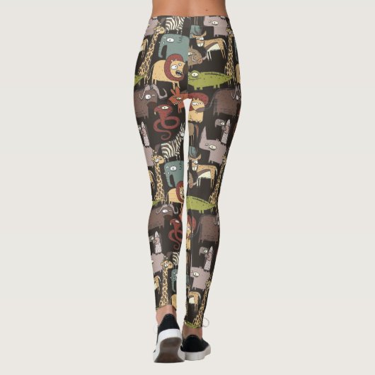 Afrikanisches Tier-Muster Leggings (Rückseite)
